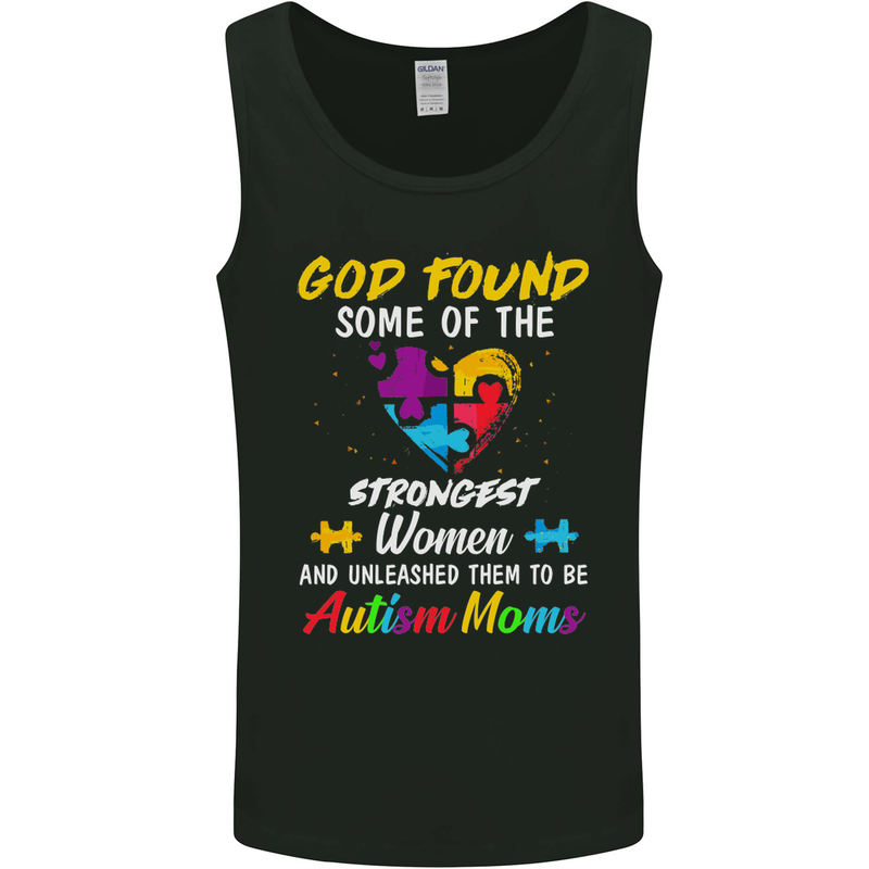 God Found Autism Moms Autistic ASD Mens Vest Tank Top Black