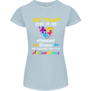 God Found Autism Moms Autistic ASD Womens Petite Cut T-Shirt Light Blue