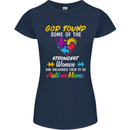 God Found Autism Moms Autistic ASD Womens Petite Cut T-Shirt Navy Blue
