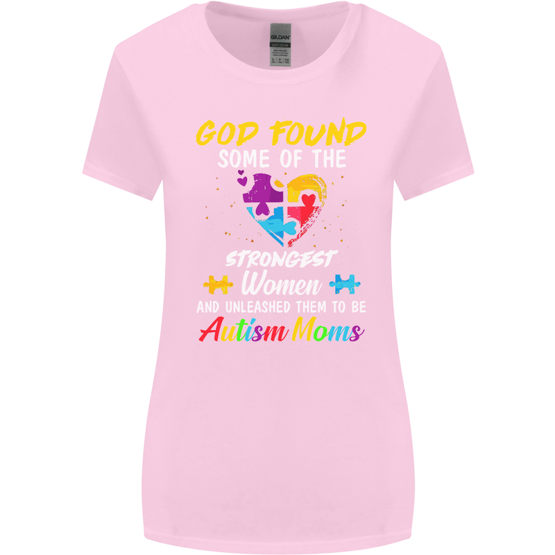 God Found Autism Moms Autistic ASD Womens Wider Cut T-Shirt Light Pink