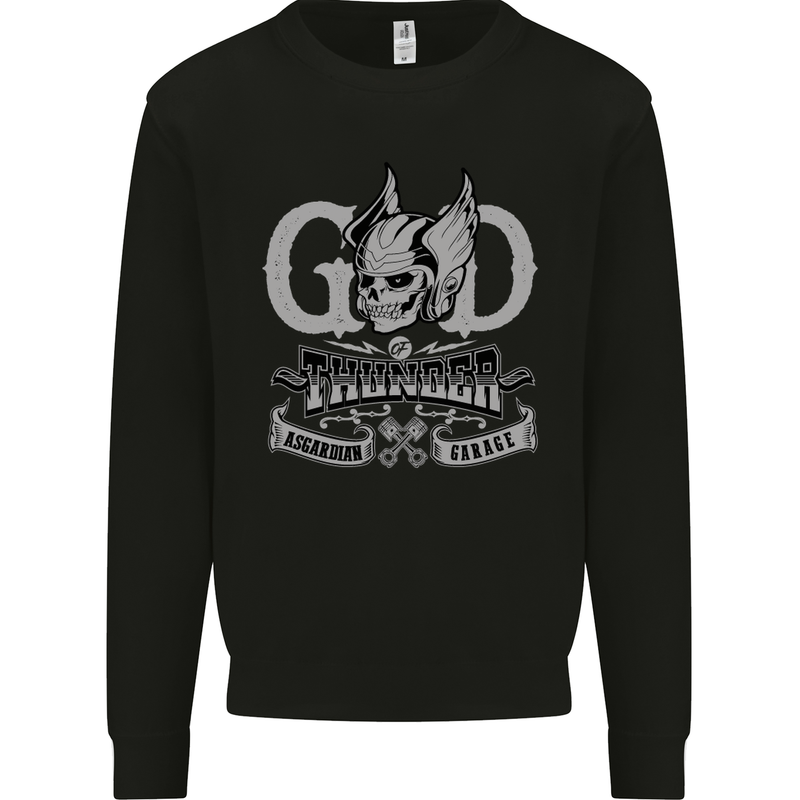God of Thunder Gym Training Top Vikings Mens Sweatshirt Jumper Black