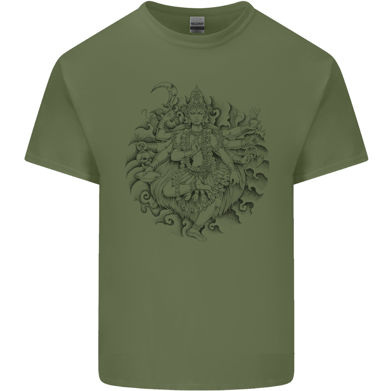 Goddess Shiva Hindu God Hinduism Religion Mens Cotton T-Shirt Tee Top Military Green