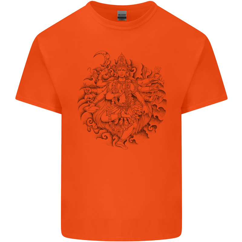 Goddess Shiva Hindu God Hinduism Religion Mens Cotton T-Shirt Tee Top Orange