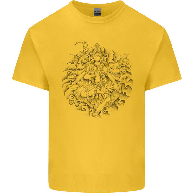 Goddess Shiva Hindu God Hinduism Religion Mens Cotton T-Shirt Tee Top Yellow