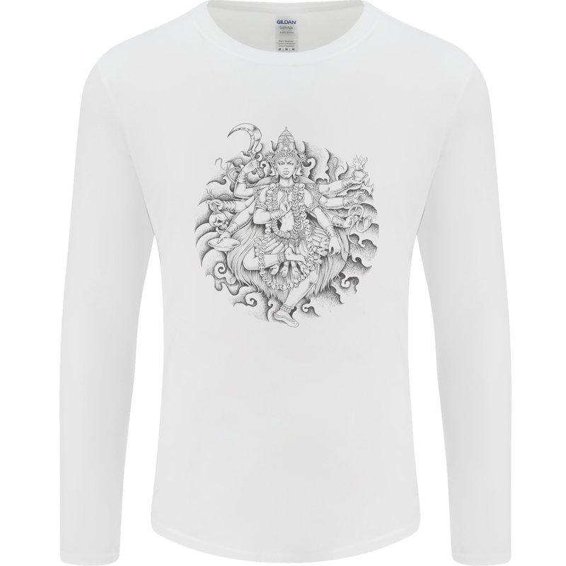 Goddess Shiva Hindu God Hinduism Religion Mens Long Sleeve T-Shirt White