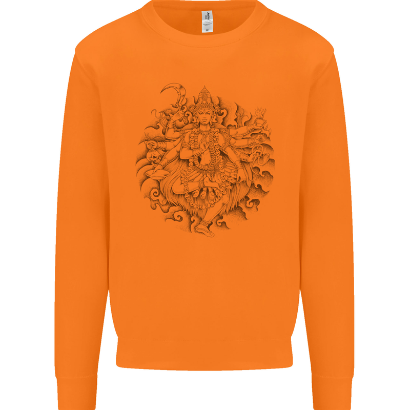 Goddess Shiva Hindu God Hinduism Religion Mens Sweatshirt Jumper Orange