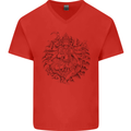 Goddess Shiva Hindu God Hinduism Religion Mens V-Neck Cotton T-Shirt Red