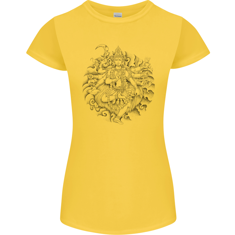 Goddess Shiva Hindu God Hinduism Religion Womens Petite Cut T-Shirt Yellow