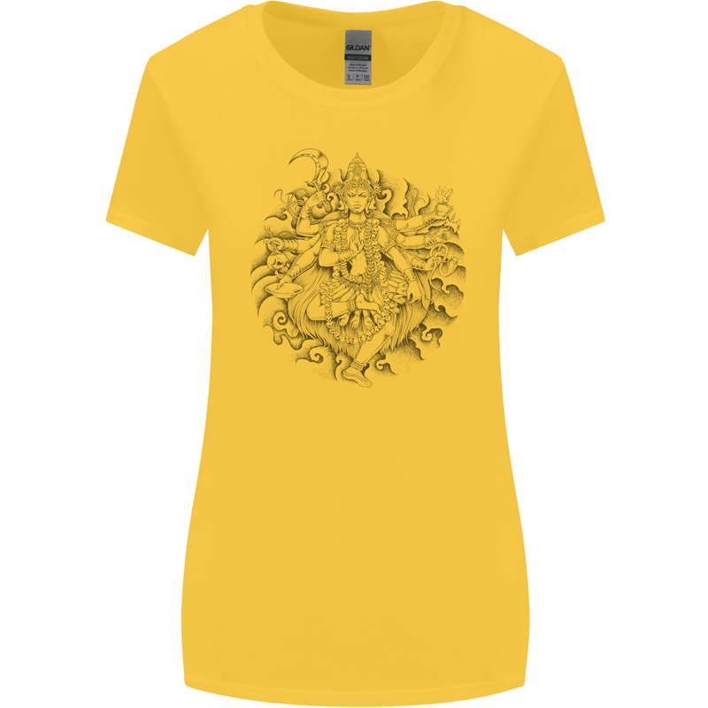 Goddess Shiva Hindu God Hinduism Religion Womens Wider Cut T-Shirt Yellow