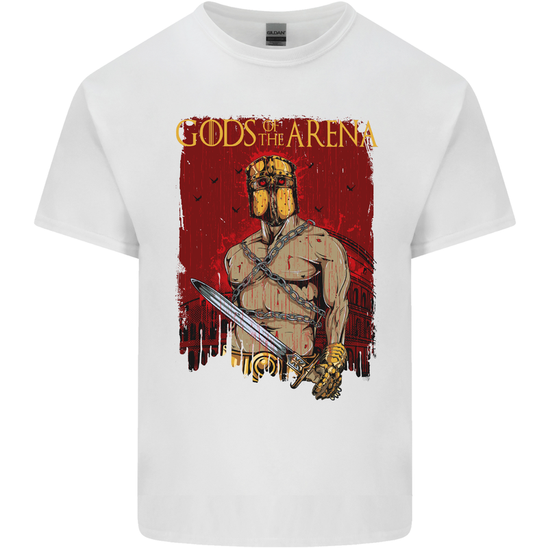 Gods of the Arena MMA Martial Arts Gym Mens Cotton T-Shirt Tee Top White