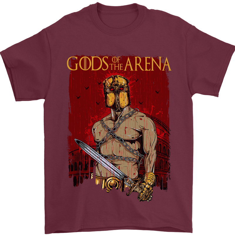 Gods of the Arena MMA Martial Arts Gym Mens T-Shirt Cotton Gildan Maroon
