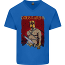 Gods of the Arena MMA Martial Arts Gym Mens V-Neck Cotton T-Shirt Royal Blue
