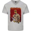 Gods of the Arena MMA Martial Arts Gym Mens V-Neck Cotton T-Shirt Sports Grey