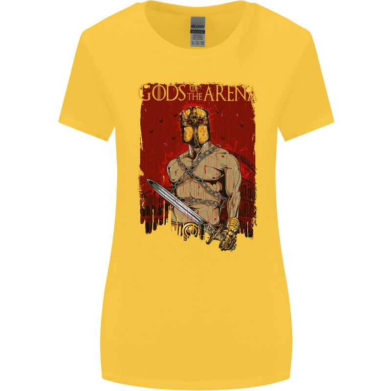 Gods of the Arena MMA Martial Arts Gym Womens Wider Cut T-Shirt Yellow