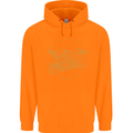 Gold Locomotive Steam Engine Train Spotter Childrens Kids Hoodie Orange