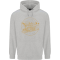 Gold Locomotive Steam Engine Train Spotter Childrens Kids Hoodie Sports Grey