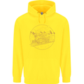 Gold Locomotive Steam Engine Train Spotter Childrens Kids Hoodie Yellow