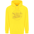 Gold Locomotive Steam Engine Train Spotter Childrens Kids Hoodie Yellow
