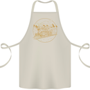 Gold Locomotive Steam Engine Train Spotter Cotton Apron 100% Organic Natural