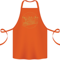 Gold Locomotive Steam Engine Train Spotter Cotton Apron 100% Organic Orange