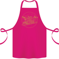 Gold Locomotive Steam Engine Train Spotter Cotton Apron 100% Organic Pink