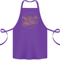 Gold Locomotive Steam Engine Train Spotter Cotton Apron 100% Organic Purple