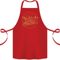 Gold Locomotive Steam Engine Train Spotter Cotton Apron 100% Organic Red