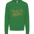 Gold Locomotive Steam Engine Train Spotter Kids Sweatshirt Jumper Irish Green