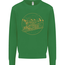 Gold Locomotive Steam Engine Train Spotter Kids Sweatshirt Jumper Irish Green