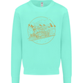 Gold Locomotive Steam Engine Train Spotter Kids Sweatshirt Jumper Peppermint