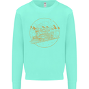 Gold Locomotive Steam Engine Train Spotter Kids Sweatshirt Jumper Peppermint
