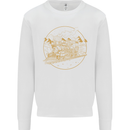 Gold Locomotive Steam Engine Train Spotter Kids Sweatshirt Jumper White