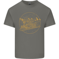 Gold Locomotive Steam Engine Train Spotter Kids T-Shirt Childrens Charcoal