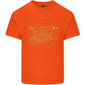 Gold Locomotive Steam Engine Train Spotter Kids T-Shirt Childrens Orange