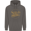 Gold Locomotive Steam Engine Train Spotter Mens 80% Cotton Hoodie Charcoal