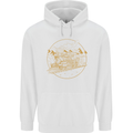 Gold Locomotive Steam Engine Train Spotter Mens 80% Cotton Hoodie White