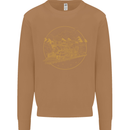 Gold Locomotive Steam Engine Train Spotter Mens Sweatshirt Jumper Caramel Latte