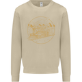 Gold Locomotive Steam Engine Train Spotter Mens Sweatshirt Jumper Sand