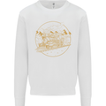Gold Locomotive Steam Engine Train Spotter Mens Sweatshirt Jumper White