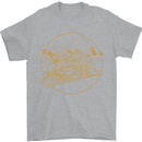 Gold Locomotive Steam Engine Train Spotter Mens T-Shirt 100% Cotton Sports Grey