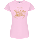 Gold Locomotive Steam Engine Train Spotter Womens Petite Cut T-Shirt Light Pink
