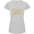 Gold Locomotive Steam Engine Train Spotter Womens Petite Cut T-Shirt Sports Grey