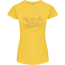 Gold Locomotive Steam Engine Train Spotter Womens Petite Cut T-Shirt Yellow