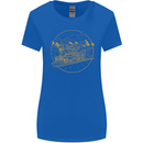 Gold Locomotive Steam Engine Train Spotter Womens Wider Cut T-Shirt Royal Blue