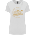 Gold Locomotive Steam Engine Train Spotter Womens Wider Cut T-Shirt White