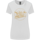 Gold Locomotive Steam Engine Train Spotter Womens Wider Cut T-Shirt White