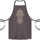 Gold Mandala Art Elephant Cotton Apron 100% Organic Dark Grey