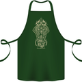 Gold Mandala Art Elephant Cotton Apron 100% Organic Forest Green