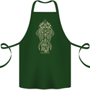 Gold Mandala Art Elephant Cotton Apron 100% Organic Forest Green