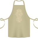 Gold Mandala Art Elephant Cotton Apron 100% Organic Khaki
